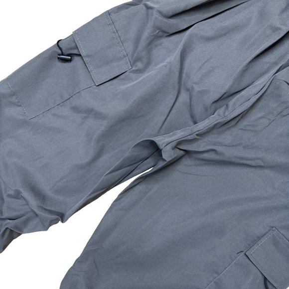 Women Cargo Pants Capris Y2K Medium M Gray Elastic Waist High Rise Drawstring - Picture 7 of 12